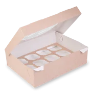 Коробка д/маффинов 12 шт OSQ MUF 12 330*250*100 (25/100) Коричневый - фото