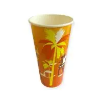 Стакан бумажный 550мл для холодного 50шт Оранжевый - фото