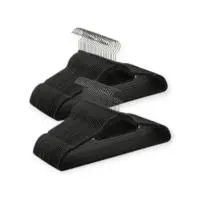 Вешалка-плечики пластиковая бархатная 44,5 см, ES202503-3 (черная) Черный - фото