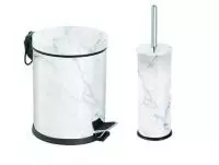 Набор для ванной 2 предмета белый камень из коррозийно стойкой стали 975 Белый - фото