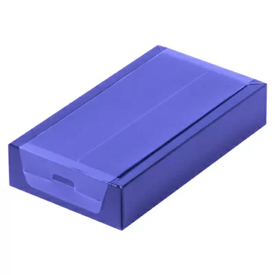 Коробка для конфет с пластиковой прозрачной крышкой 180*100*30мм синяя, 5 шт Синий - фото