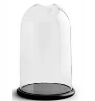 Колпак С ОТВЕРСТИЕМ декоративный стеклянный большой на деревянной подставке черной ВЕНСАН-5 1915-5  - фото