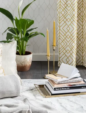 Набор свечей античных, 2 шт, золото, 82018406 (42) Золотой - фото