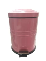 Ведро для мусора 5л с педалью розовое из коррозийно стойкой стали 4003P Розовый - фото