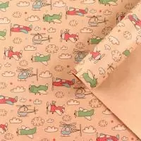 Бумага упаковочная крафтовая «Самолёты», 50 × 70 см   - фото