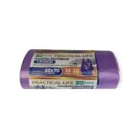 Мешки д/мусора ПНД PRACTICAL LIFE 35л фиолет в рул. 30шт, 50*70см 12мкм (40), арт. life3530purple Фиолетовый - фото