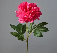 Цветок искусственный декоративный "Пион" 80*15см, 1шт, малиновый  - фото