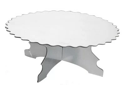 Подставка для пирожных серебро картон  - фото