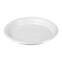Тарелка 1-секционная белая PS, 50 шт Белый - фото