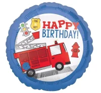 Шар фольгированный(2) (18''/46 см) Круг, С Днем Рождения (машинки), 1 шт.  - фото