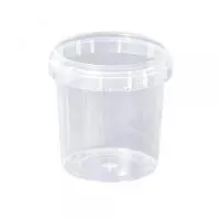 Ведро 155 мл прозрач с белой ручкой (№4) Ведро 155 мл прозрач с белой ручкой (№4) Прозрачный - фото
