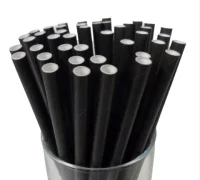 Трубочка бумажная черная в инд. бум. упаковке 8*230мм 1/200 Черный - фото