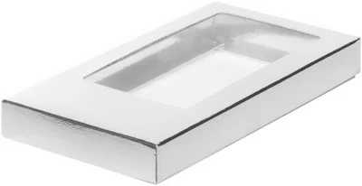 Коробка для шоколадной плитки 160*80*17мм серебро, 5 шт Серебро - фото