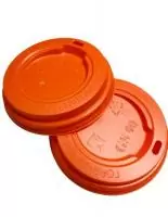 Крышка для стакана бумажного 350-450мл оранжевая D90, 100 шт Оранжевый - фото