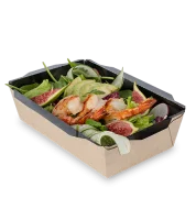 Коробка 1000 мл 200/222*140/162*55 OSQ OpSalad 1000 Black Edition (50/300) Коричневый - фото