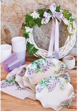 Тарелка бумажная Д=18,5 GLICINI 46RL 1 штука  - фото