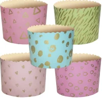 Форма бумажная 100мл ПАСТЕЛЬ МИКС d70xh60мм 1/5  - фото