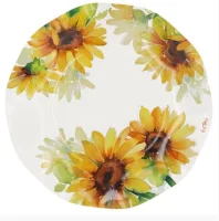 Тарелка бумажная Д=18,5 SUNFLOWER 46VF 1 штука  - фото
