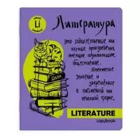 Тетрадь предметная "ЯРКАЯ УЧЕБА" ЛИТЕРАТУРА, 48 л., А5+, линия  - фото
