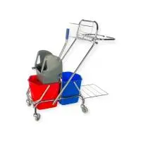 Тележка уборочная двойная с корзиной 34л, арт. IT-0109  - фото