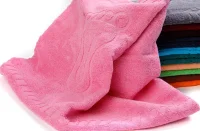 Полотенце махровое НОЖКИ 450 г/м2 50*70 гладкокрашенное, 105-ярко-розовый Розовый - фото