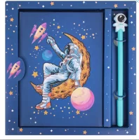 Блокнот 20,5*21 см  "Космос" с ручкой гелевой DV-13268 (72) Darvish Микс - фото