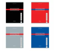 Тетрадь А5 96л. BRAUBERG скоба, клетка, обложка картон, CONTRACT, 400523 Микс - фото