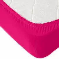 Простыня трикотажная на резинке 140*200 100% хлопок, плотность 145гр малиновая Малиновый - фото