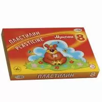 Пластилин классический ГАММА "Мультики" 8цветов, 160гр  - фото