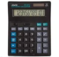 Калькулятор настоль.ПОЛНОРАЗМ. Attache AF-777, 12р/14р, дв.пит, 190x145мм, черный 1572675,974206/205,944205 Черный - фото