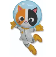 Шар (14''/36 см) Мини-фигура, Котенок, Черный, 1 шт.  - фото