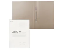 Скоросшиватель ДЕЛО картонный BRAUBERG, ПЛОТНЫЙ картон, до 200л, 127821 Белый - фото
