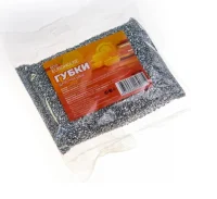 Губка из поролона с металлической нитью, серебро, 13х9х2 см, 1 шт, 13283 (60) Серебро - фото