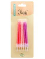 Свечи Ассорти, 0,5*6,5 + 1,3 см, 12 шт. с держат.  - фото