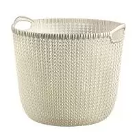 Корзинка круглая для белья KNIT L 400*390*330мм белая Белый - фото