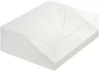 Коробка под торт с пластиковой крышкой 235*235*100мм белая, 5 шт Белый - фото