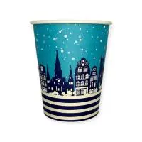 Стакан бумажный 250мл для горячего Зима 50шт  - фото