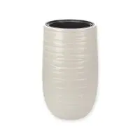 Кашпо ЛАЙН  D375мм H 620мм 59л со вставкой 9л  Кремовый М 3412 (1) Кремовый - фото