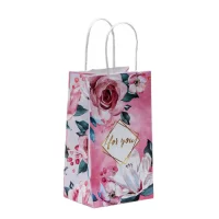 Пакет подарочный крафт For you 12*21*9 см 4753219 Розовый - фото