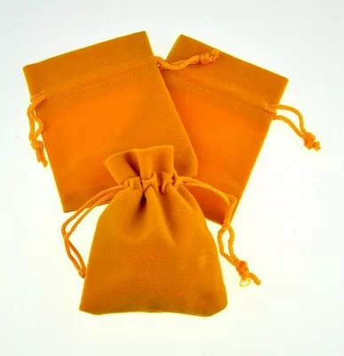 Мешки бархатные 16*42 см, оранжевый, дизайн  № 5 (К) Оранжевый - фото