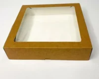 ТЦ10шт Коробка карт с окном 200*200*40мм ECO TABOX 1500 Коричневый - фото