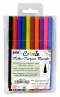 Маркер-кисть (Brush pen) на водной основе Colorin Базовый, 10 шт  - фото
