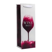 Пакет ламинированный под бутылку Wine not  13*36*10 см, 5035712  - фото