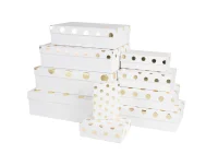 Коробка Золотой горох, Белый, Металлик, 14,5*10*5 см Белый - фото