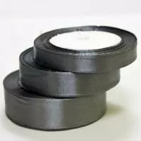 Лента тканная атласная 12мм*25Y Антрацит, арт. F014-12/03 Черный - фото