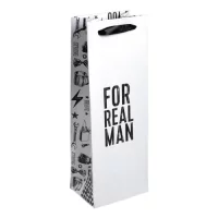 Пакет под бутылку "For real man",  36*13*10 см  - фото