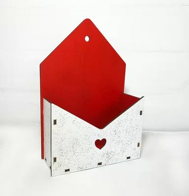 Ящик конверт для цветов №15 (17*6,5*25,5) красный Красный - фото