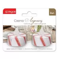 Свеча "Леденец" VEGAS, чайная светодиодная, 3,8*4 см, 2 шт, с батарейкой /60, арт. 55048 Свеча "Леденец" VEGAS, чайная светодиодная, 3,8*4 см, 2 шт, с батарейкой /60, арт. 55048  - фото