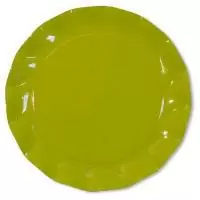 Тарелка бумажная d18,5 см "LIME GREEN", 8 шт  - фото