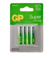 Батарейка GP Super Alkaline G-Tech 24А ААA - 4 шт. на блистере (24AA21-2CRSBC4 40/160)  - фото
